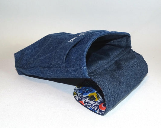 Futterbeutel Jeans blau/Blumen