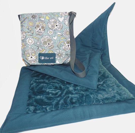 Outdoor Hundedecke für unterwegs Petrol