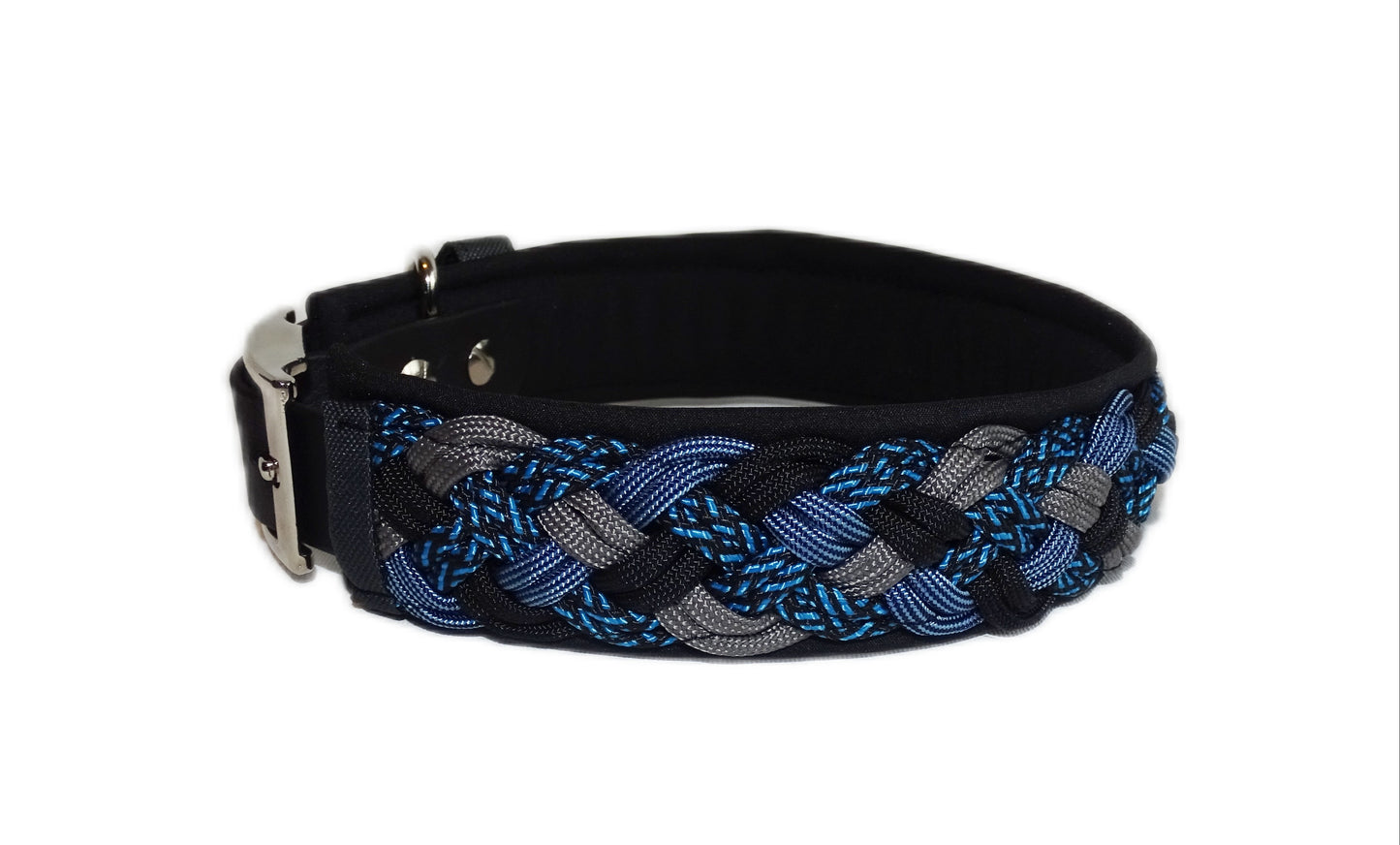 Paracordhalsband Softshell gepolstert dunkel Blau verstellbar