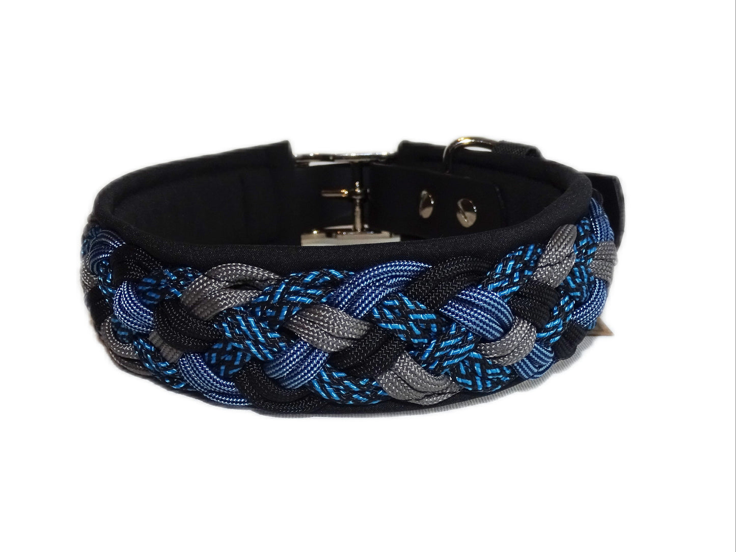 Paracordhalsband Softshell gepolstert dunkel Blau verstellbar