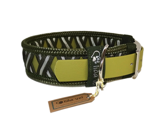 Funny Biothane Halsband Olive verstellbar