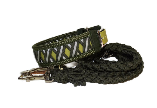 Funny Biothane Halsband Olive verstellbar