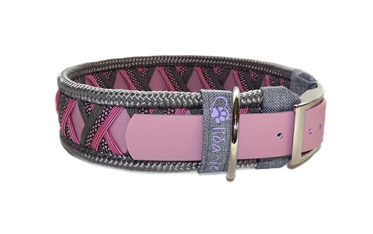 Funny Biothane Halsband Rosa verstellbar