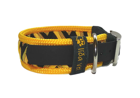 Funny Biothane Halsband Gelb verstellbar
