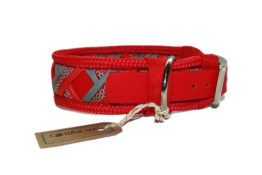 Funny Biothane Halsband Rot verstellbar