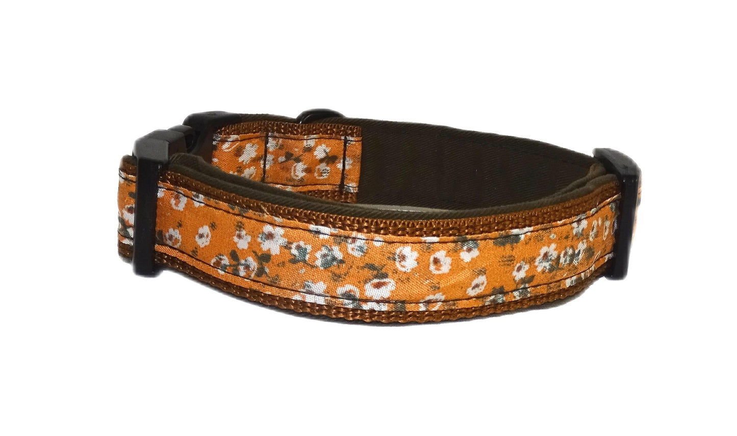 Breites Hundehalsband Tilda Orange gepolstert