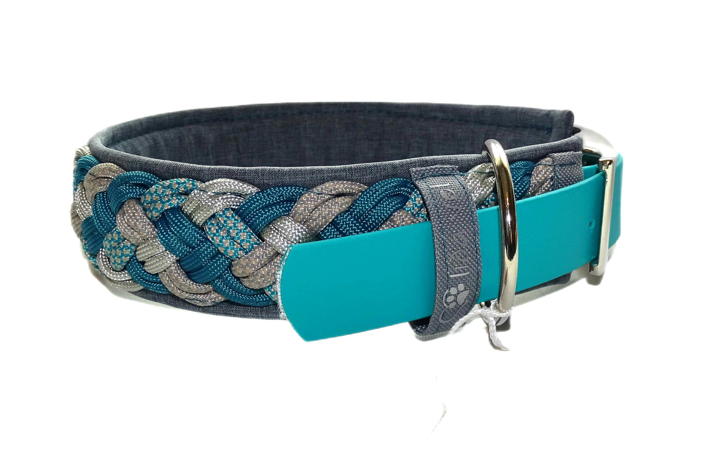 Paracordhalsband Softshell gepolstert Teal verstellbar