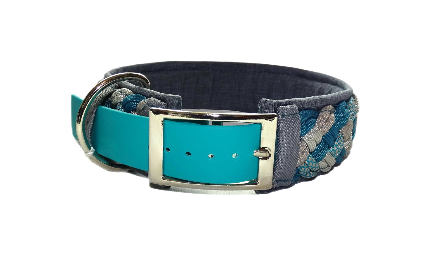 Paracordhalsband Softshell gepolstert Teal verstellbar