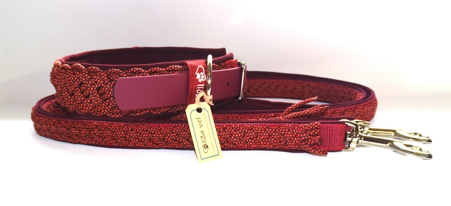 Paracordhalsband Softshell gepolstert Bordeaux verstellbar