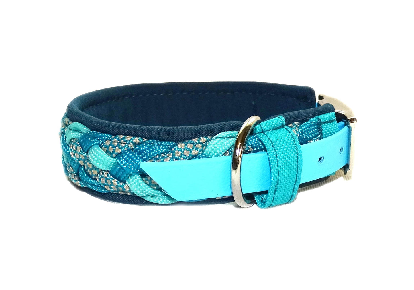 Mini Paracordhalsband Softshell gepolstert Blau verstellbar