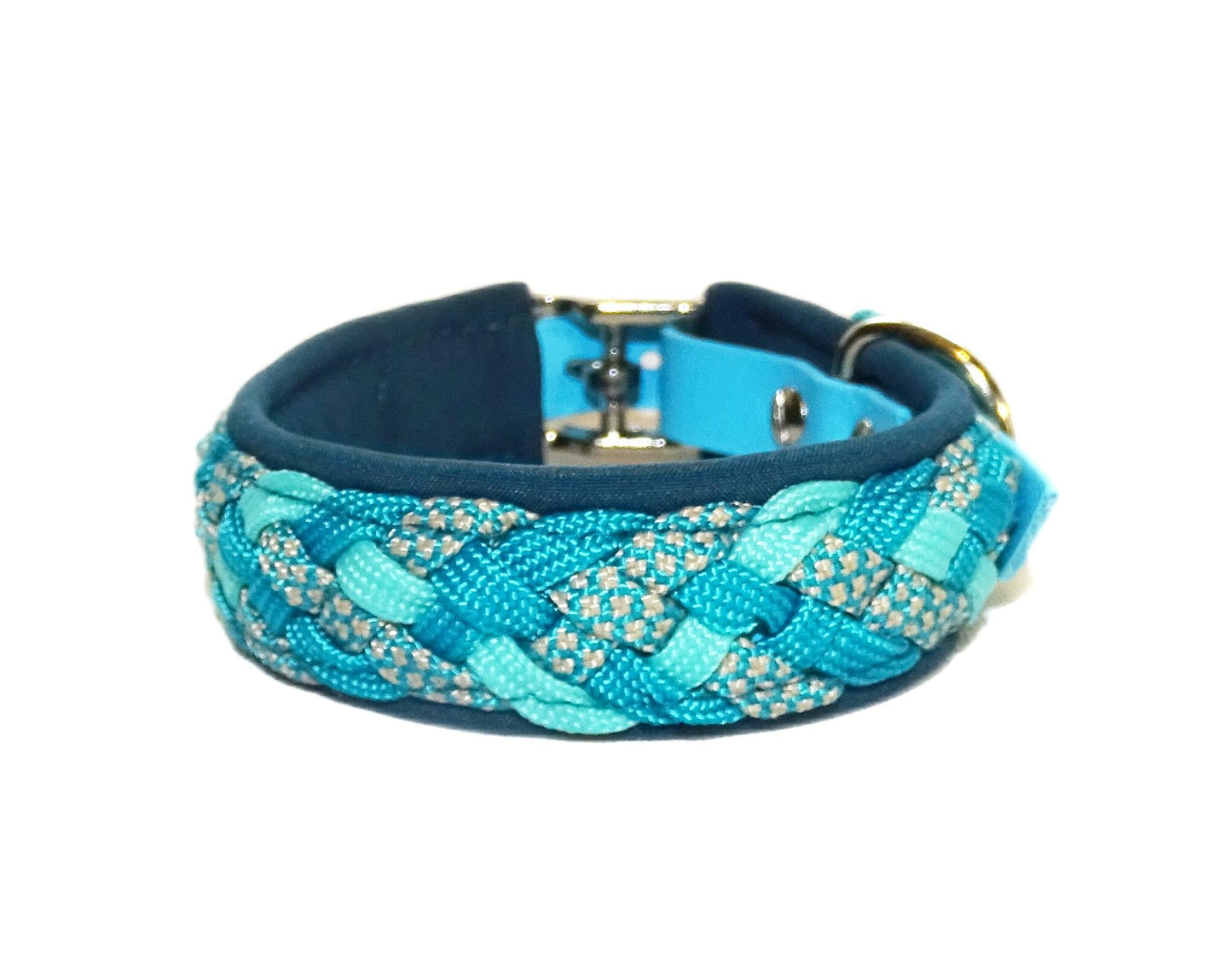 Mini Paracordhalsband Softshell gepolstert Blau verstellbar