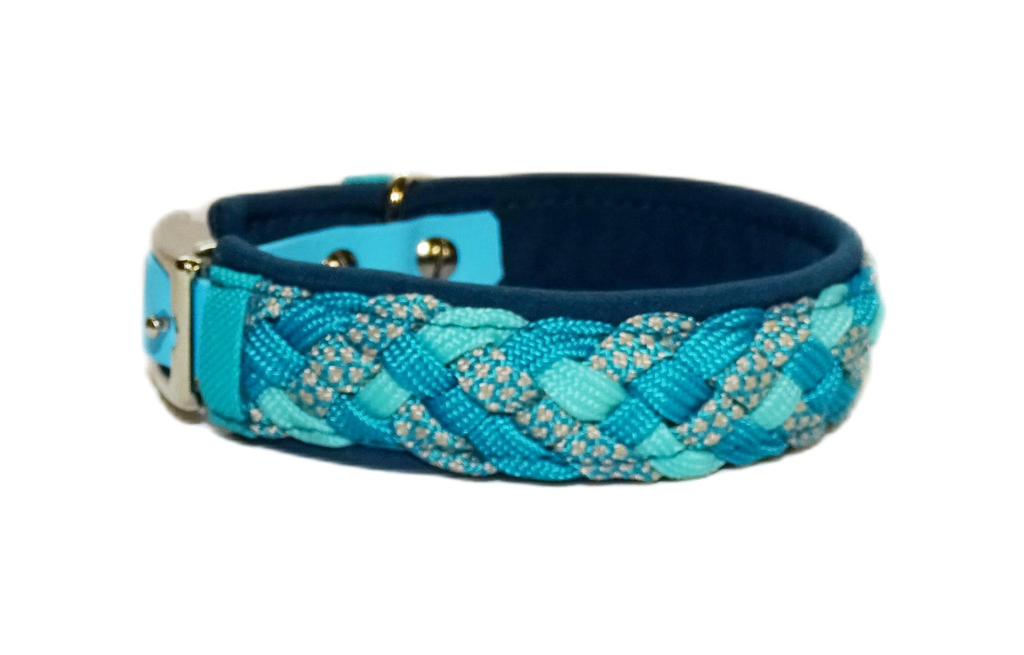 Mini Paracordhalsband Softshell gepolstert Blau verstellbar