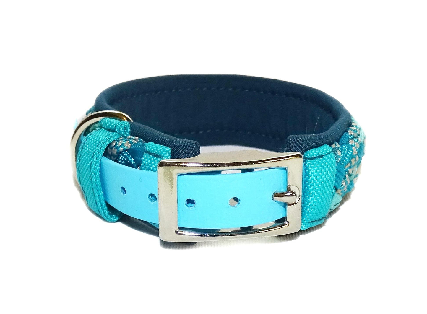 Mini Paracordhalsband Softshell gepolstert Blau verstellbar