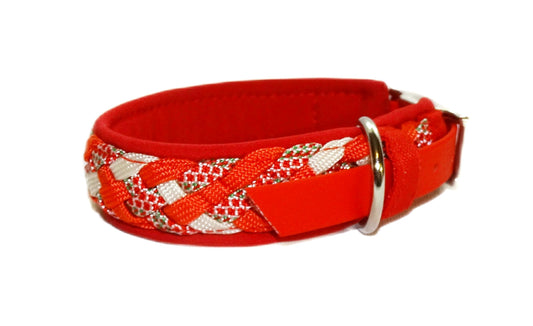 Mini Paracordhalsband Softshell gepolstert Rot verstellbar