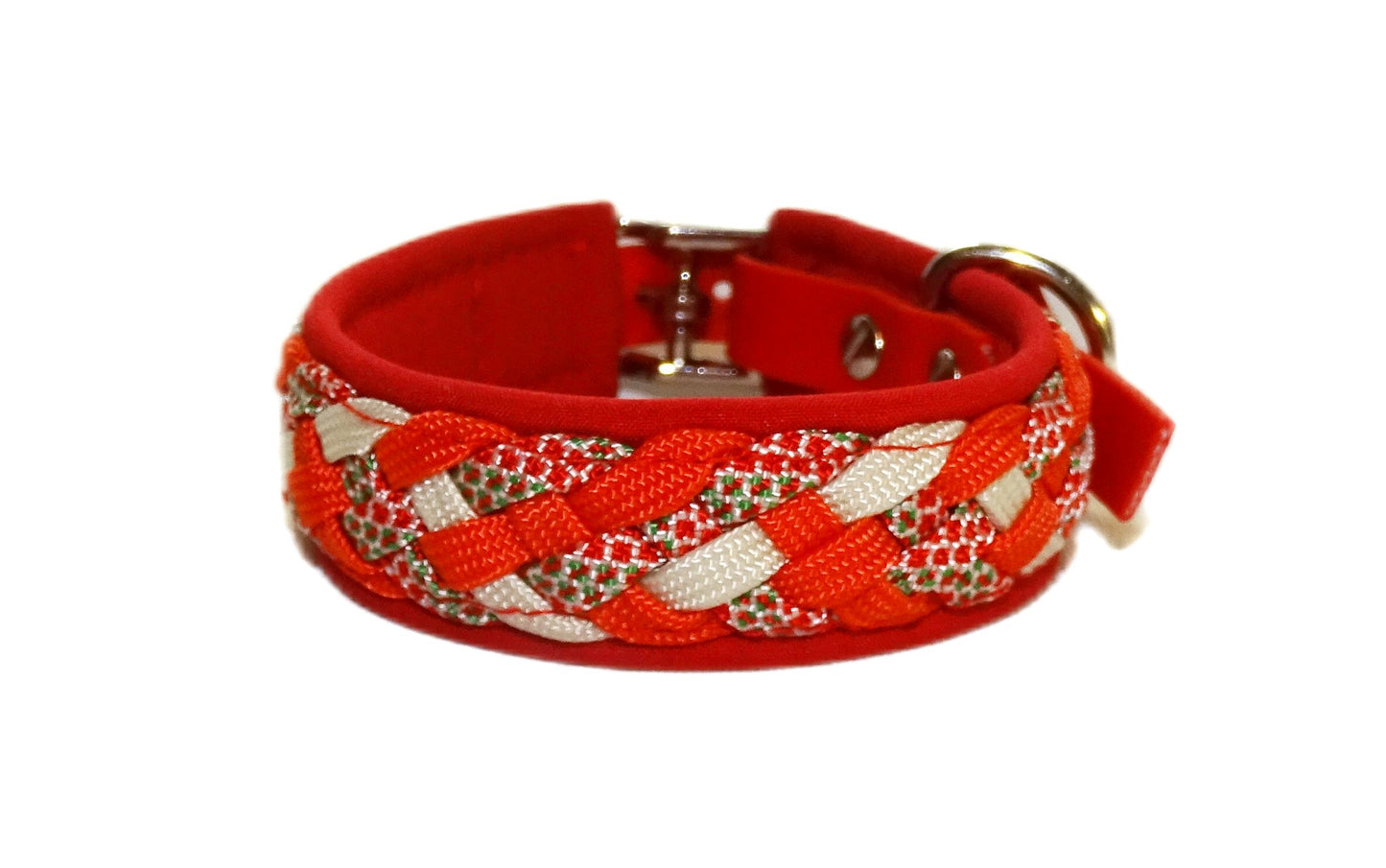 Mini Paracordhalsband Softshell gepolstert Rot verstellbar