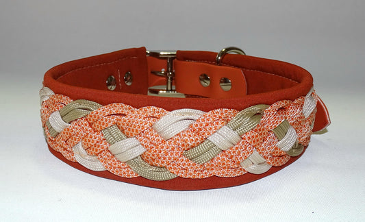 Paracordhalsband Softshell gepolstert Orange verstellbar