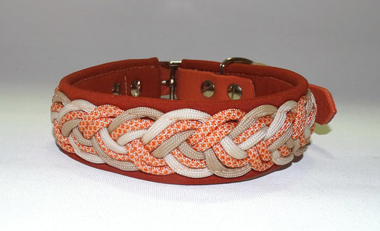 Paracordhalsband gepolstert Orange