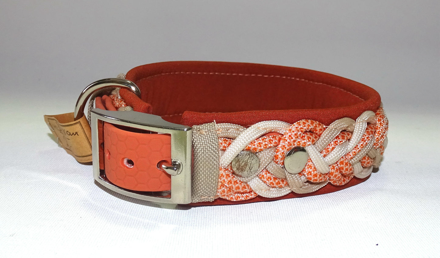 Paracordhalsband gepolstert Orange