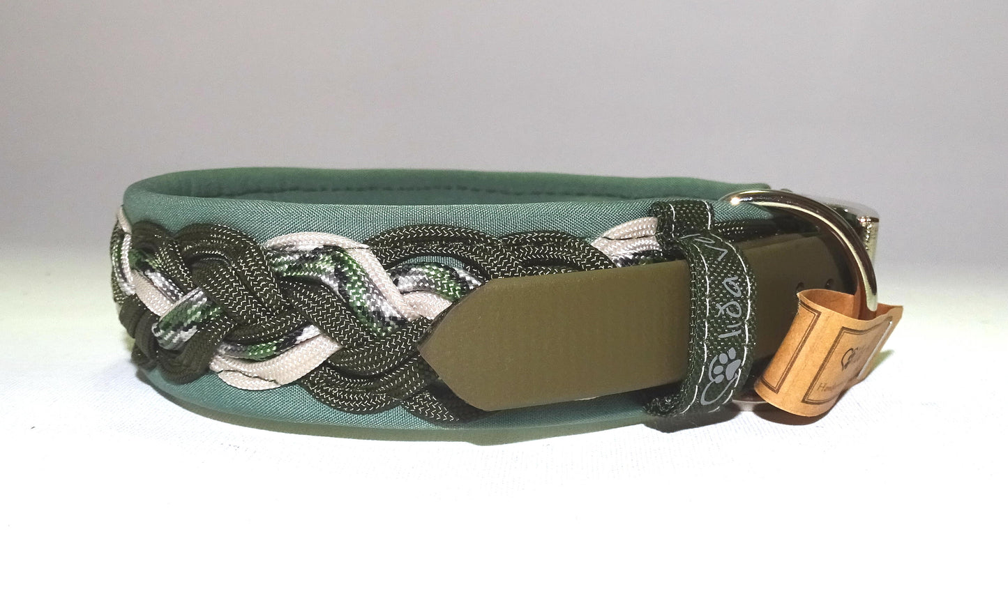 Paracordhalsband gepolstert Olive