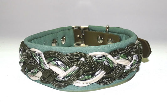 Paracordhalsband gepolstert Olive