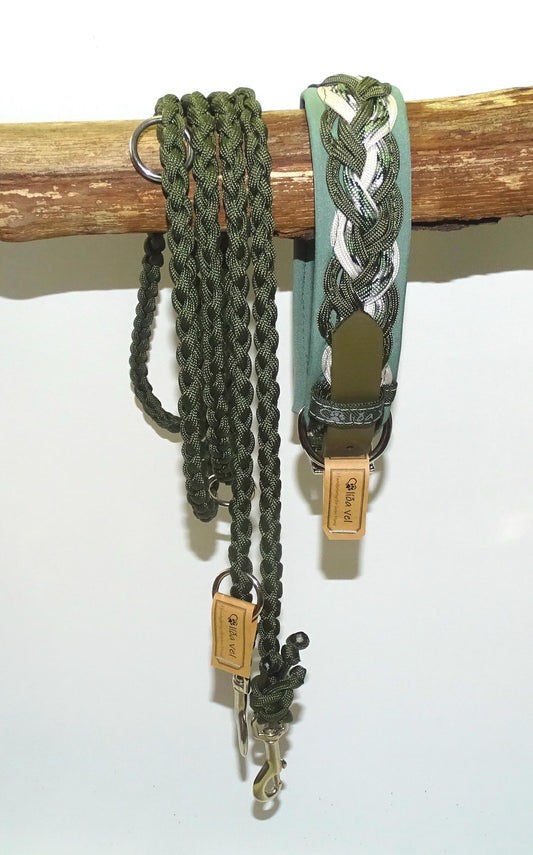 Paracordhalsband gepolstert Olive