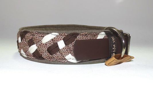 Paracordhalsband gepolstert Braun verstellbar
