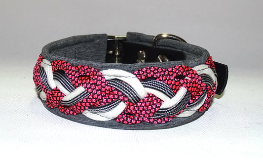 Paracordhalsband gepolstert Pink