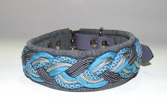 Paracordhalsband gepolstert Blau