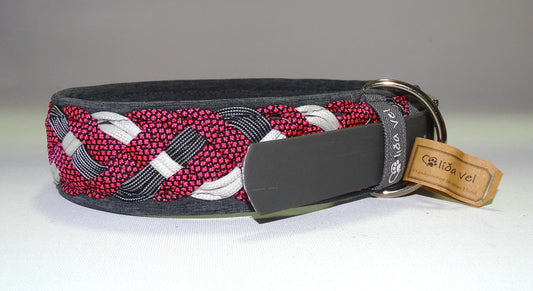 Paracordhalsband gepolstert Pink verstellbar