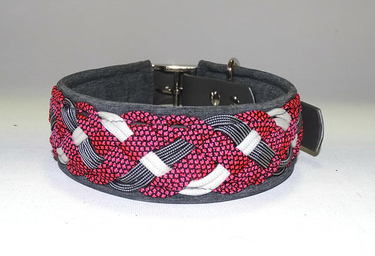 Paracordhalsband gepolstert Pink verstellbar