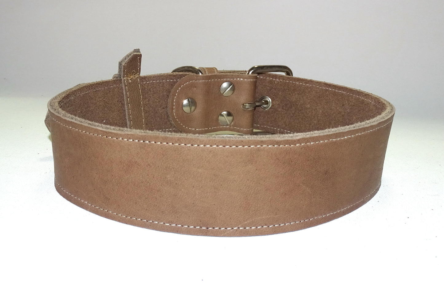 Fettlederhalsband Taupe