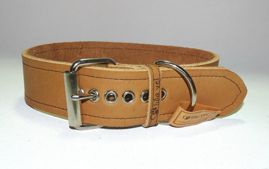 Fettlederhalsband Camel