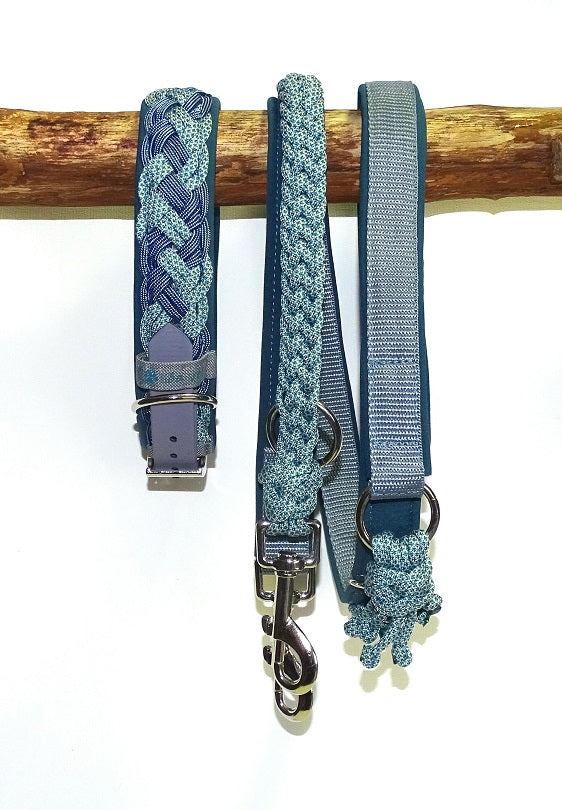 Paracordhalsband gepolstert in blau verstellbar