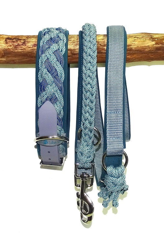 Paracordhalsband gepolstert in blau verstellbar