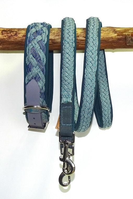 Paracordhalsband gepolstert in blau verstellbar