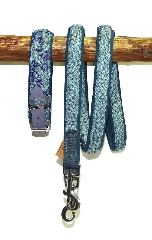 Paracordhalsband gepolstert in blau verstellbar
