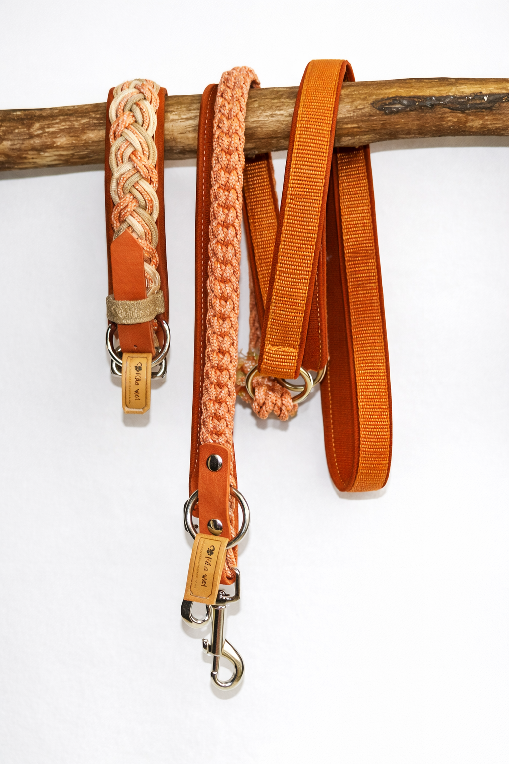 Paracordhalsband gepolstert in orange verstellbar