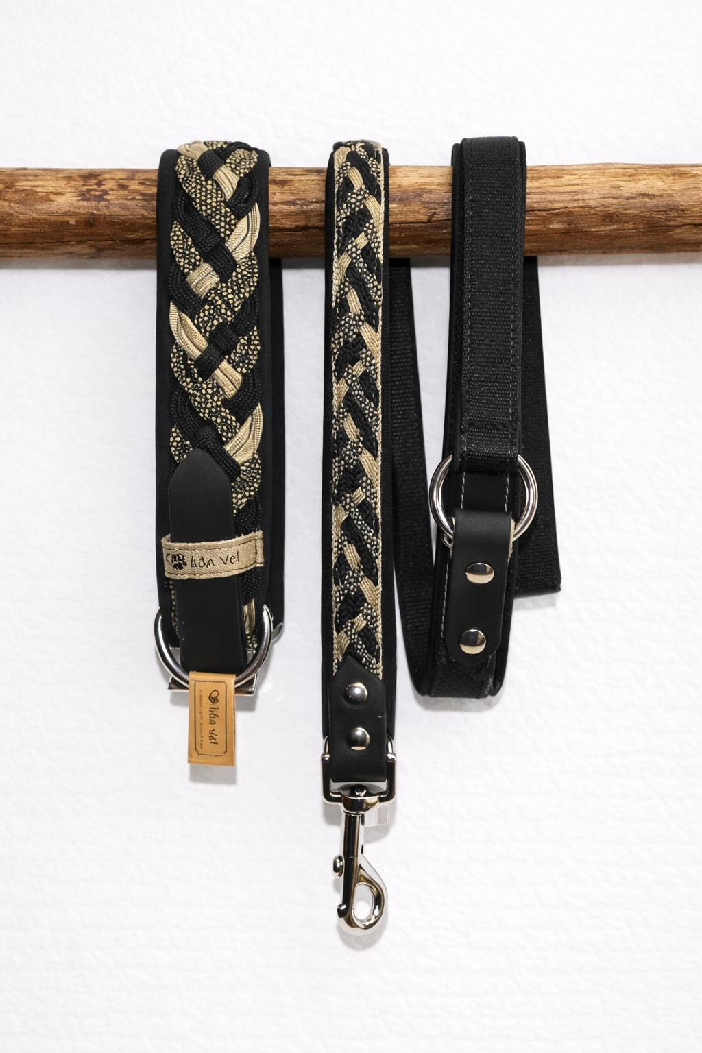 Paracordhalsband gepolstert in schwarz verstellbar