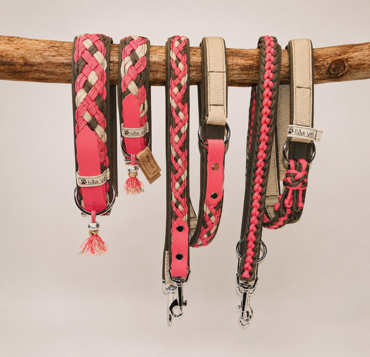 Paracordhalsband gepolstert in coralle verstellbar