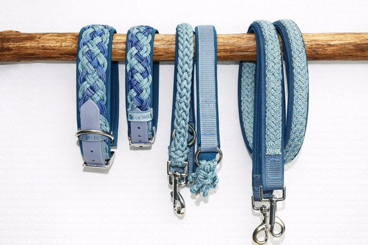 Paracordhalsband gepolstert in blau verstellbar