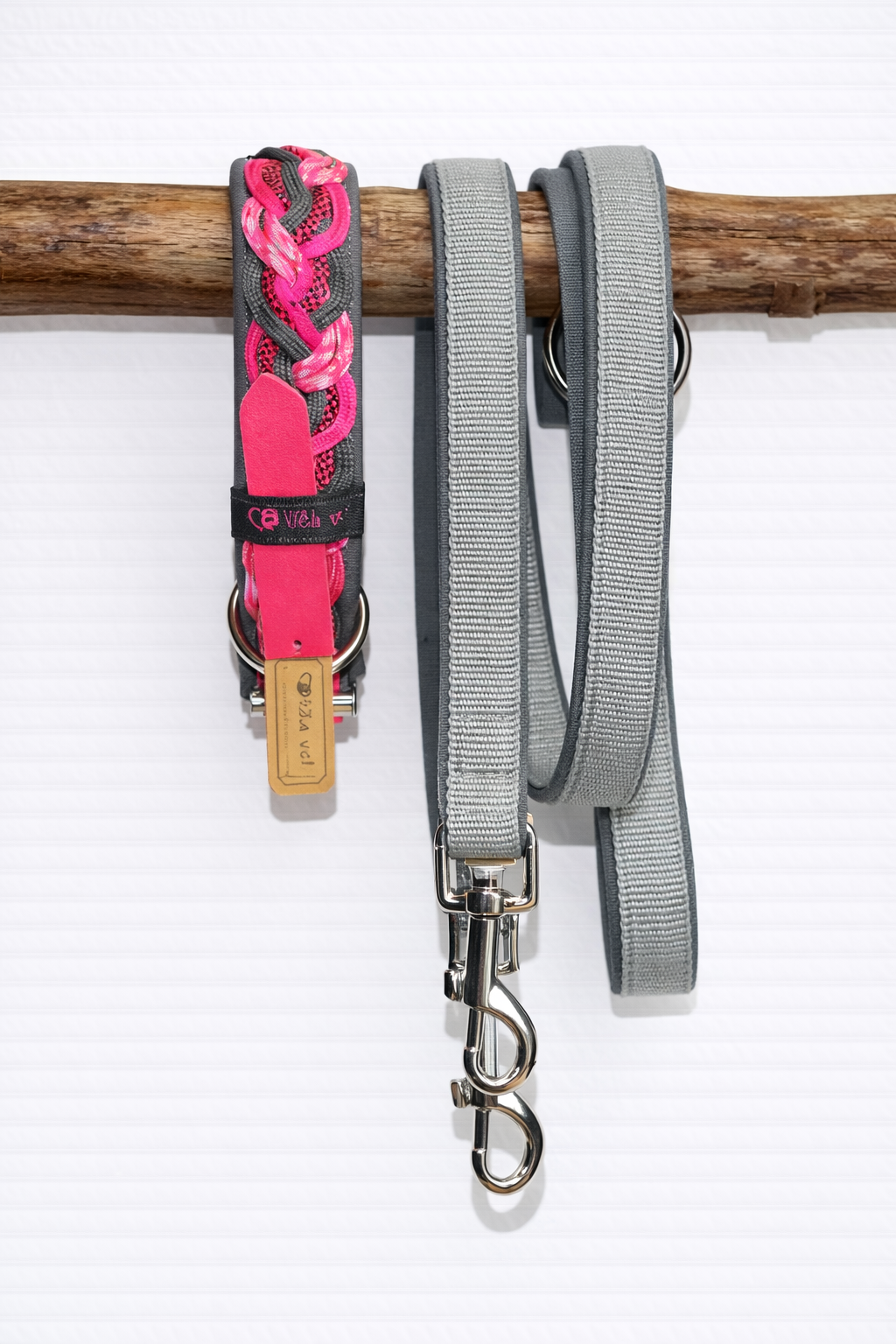 Paracordhalsband gepolstert in pink verstellbar