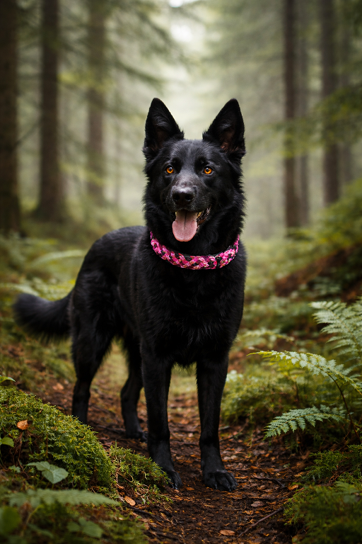 Paracordhalsband gepolstert in pink verstellbar