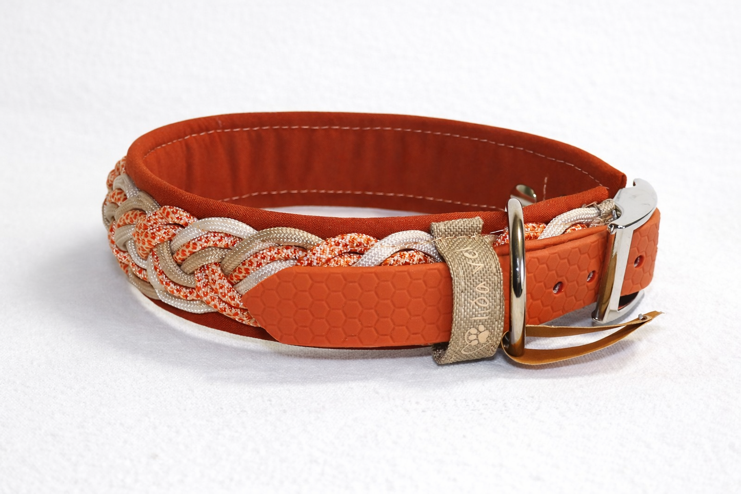 Paracordhalsband gepolstert in orange verstellbar