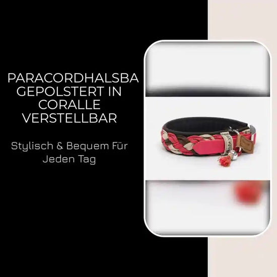 Paracordhalsband gepolstert in coralle verstellbar by@Outfy
