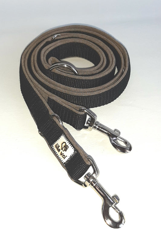 Softshell Leine braun / schwarz